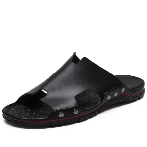 2023 New Loafer Shoes Mens Arabic Sandal Men Leather Slippers Sandals Male Leather Palm Home Slippers for Men Leather Slippers