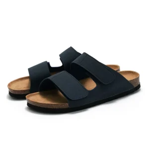 High Quality Beach Open Toe Strap Men's Summer Cork Leather Sole slippers Sole Flat Sandals Outdoor slippers Men Beach Footwear
