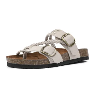 2025 European Summer Fashion Women's Platform Sandals Trendy New Woven Cross Strap Belt Buckle with Thick Sole Summer Collection